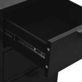  Komoda crna 75 x 35 x 70 cm od čelika i kaljenog stakla | Eponuda.com