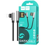 Hoco USB kabl za iPhone, Lightning kabl, 1.2 met., 2.4 A, crna - U42 Exquisite steel, Crni Cijene