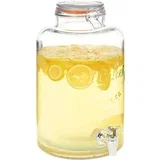 Vrč za vodo s pipo XXL prozoren 8 L steklen