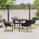 Vrtni set za objed 5 kom. Crna poliratan | shoptok.hr