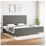  Okvir za krevet s uzglavljem tamnosivi 200 x 200 cm od tkanine | shoptok.hr