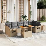 Maison Chic Seti vrtnega pohištva - Vrtna garnitura - Vrtni pohištvo set 8-delna z blazinami bež poli ratan, (21800241) | Shoptok.si