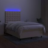  Krevet s oprugama i madracem LED krem 120 x 190 cm od tkanine | shoptok.hr