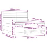 Posteljni okvir z vzmetnico in klopjo Modra 200x200 cm Tkanina, (22049028) | Shoptok.si