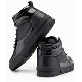 Ombre Men's high boots sneakers with shiny elements - black | Shoptok.si