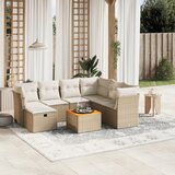 Maison Chic Seti vrtnega pohištva - Vrtna garnitura - Vrtni pohištvo set 8-delna z blazinami bež poli ratan, (21799056) | Shoptok.si
