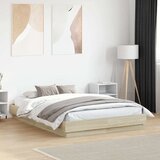  Okvir za krevet boja hrasta 140x190 cm od konstruiranog drva Smeđa 140 x 190 cm | Shoptok.si