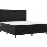  LED Box Spring Krevet s uzglavljem Crna 180 x 200 cm Baršun | Shoptok.si