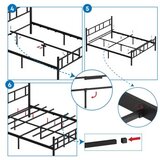 Hanah home bračni krevet Akın black 160 x 200