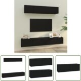 The Living Store Komplet TV omaric 4-delni črn inženirski les - Komplet TV Omaric, (21738267) | Shoptok.si