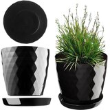 KADAX Plastični cvetlični lonec s stojalom, pokrov za cvetlični lonec, 12 cm, črn, (5000346630) | Shoptok.si
