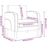 SOFA fotelja s naslonima za ruke siva 54 cm umjetna koža | shoptok.hr