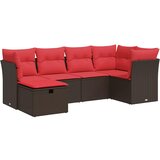  6-dijelni set vrtnih sofa od poliratana s jastucima smeđi | shoptok.hr
