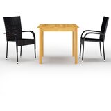  3-dijelni vrtni blagovaonski set crni | Eponuda.ba