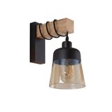 Brilagi Zidna lampa WOOD GLASS 1xE27/60W/230V borovina/crna/dimljeno braon | Eponuda.com