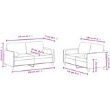  2-dijelni set sofa s jastucima krem baršunasti | shoptok.hr