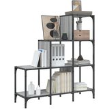  Regal za knjige siva boja hrasta 92x30x102 cm od drva i metala | shoptok.hr