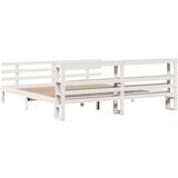 vidaXL Posteljni okvir z vzglavjem bel 180x200 cm borovina, (21311209) | Shoptok.si