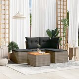 Maison Chic Seti vrtnega pohištva - Vrtna garnitura - Vrtni pohištvo set 5-delna z blazinami siv poli ratan, (21817953) | Shoptok.si