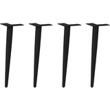 vidaXL Noge kavne mize stožčaste oblike 4 kosi črna 30-31 cm jeklo | Shoptok.si
