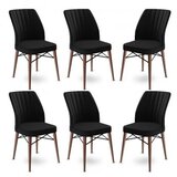 Hanah home Set od 6 trpezarijskih stolica Flex crno-smeđe boje | Eponuda.ba