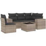vidaXL 6-dijelni set vrtnih sofa od poliratana s jastucima svjetlosivi | shoptok.hr