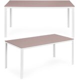Multi Garden Vrtni stol za 6 osoba 156 × 78 cm, polywood, vrtni namještaj, bež-bijeli | shoptok.hr