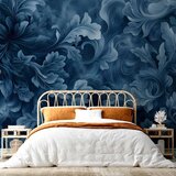  Foto tapeta - Abstract Ornaments: Dark Blue Victorian Leaves 350x256 Premium | shoptok.hr