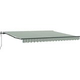 vidaXL Avtomatska retraktibilna tenda Zelena in bela 400x350 cm, Zamenjava tkanine tende za okvir 4x3,5 m Zelena in bela Cene