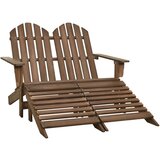 vidaXL Vrtni dvosjed Adirondack s otomanom od jelovine smeđi Cijene