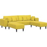  Baršunasta sofa s jastukom s jastukom 3 pcs Žuta 208 cm Baršun | shoptok.hr