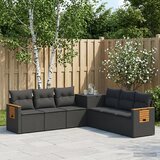  Set sofe 7 kom. Crna Poli Rattan i čelik | shoptok.hr