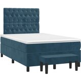 Box spring krevet s madracem tamnoplavi 120 x 200 cm bar&amp;scaron;unasti Slike