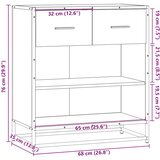  Komoda boja hrasta 68x35x76 cm konstruirano drvo | shoptok.hr