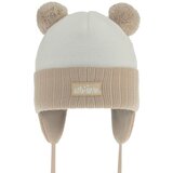 AGBO Girl's spring/ autumn hat beige Karotka with two pompom Cijene