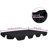  Zamjenski krov za vrtnu ljuljačku crni 150/130 x 105/70 cm | shoptok.hr