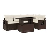  6-dijelni set vrtnih sofa od poliratana s jastucima smeđi | shoptok.hr