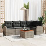 vidaXL set vrtnih sofa od 6 komada s jastucima siva poliratan akacija Cijene