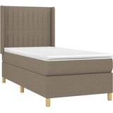  Krevet box spring s madracem LED smeđesivi 90x190 cm tkanina | shoptok.hr