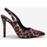 Boto Embellished High Heels Leopard Beige-Black Kemonia | Shoptok.si