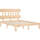 vidaXL Posteljni okvir z vzglavjem 140x200 cm trden les | Shoptok.si