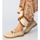 Gemre Cream eco-leather loafers with Kalenda ornament | Shoptok.si
