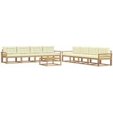  Set vanjskih sofa 9 kom. Bijela i krem Poliester | shoptok.hr