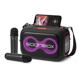Prijenosni bluetooth karaoke zvučnik sa dva mikrofona S3000 crni