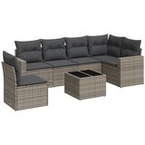 Maison Chic Seti vrtnega pohištva - Vrtna garnitura - Vrtni pohištvo set 7-delna z blazinami siv poli ratan, (21803250) | Shoptok.si