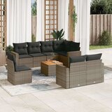 vidaXL 9-dijelni set vrtnih sofa od poliratana s jastucima sivi | shoptok.hr