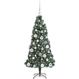 vidaXL Umretni praznični drevesec z lučkami in kompletom krogel 120 cm | Shoptok.si