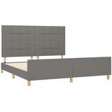  Posteljni okvir z vzglavjem temno siv 160x200 cm blago, (20791656) | Shoptok.si
