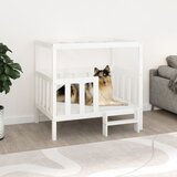  Krevet za pse bijeli 105,5x83,5x100 cm od masivne borovine | shoptok.hr