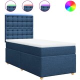 vidaXL Krevet s oprugama i madracem plavi 80x200 cm od tkanine | shoptok.hr
